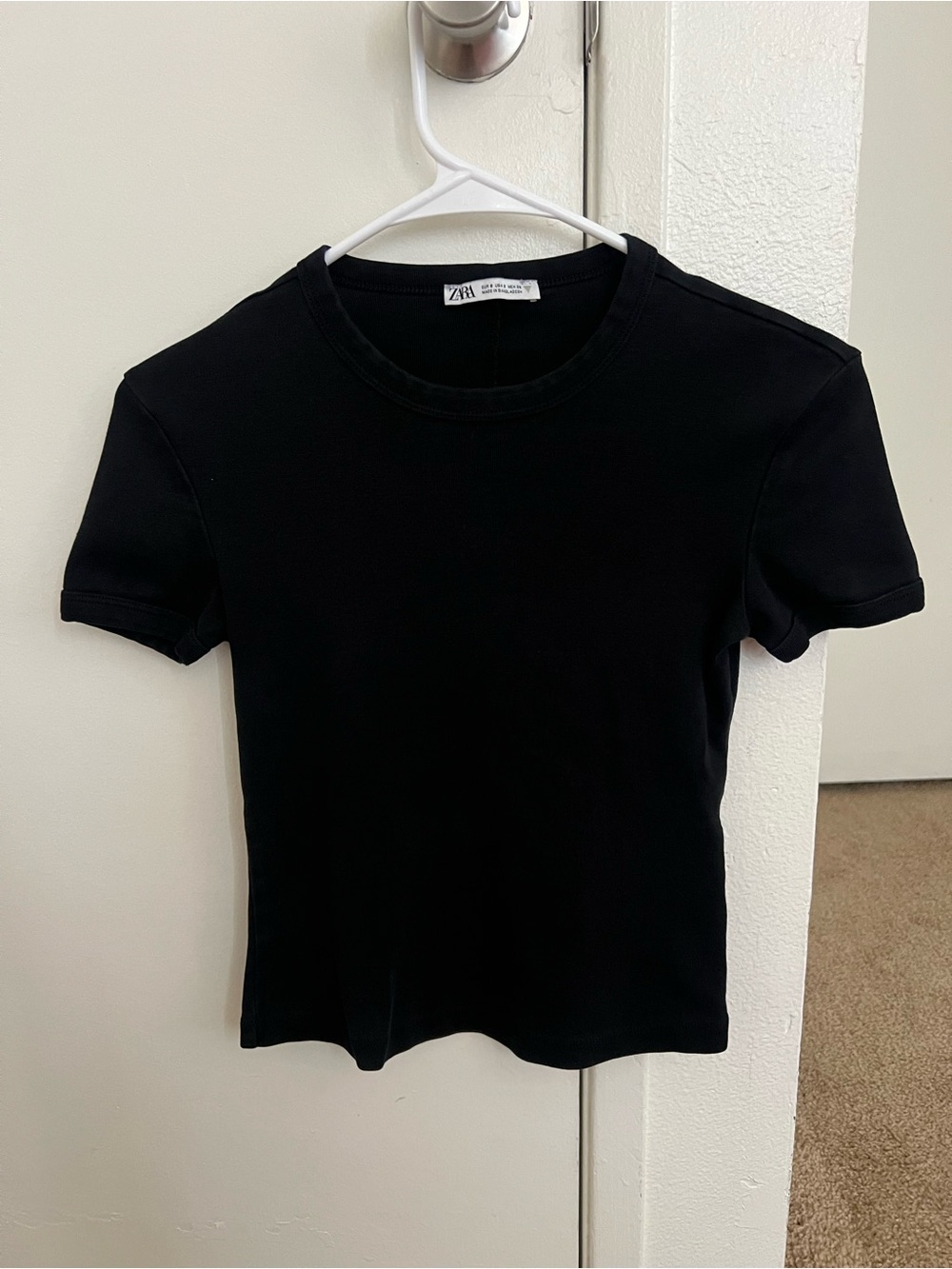 Zara Black Short Sleeve Crewneck Tee
